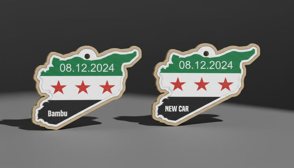 Syrien Flaggen-Duftbaum (2er-Pack) – Premium Auto-Lufterfrischer BAMBU + NEW CAR