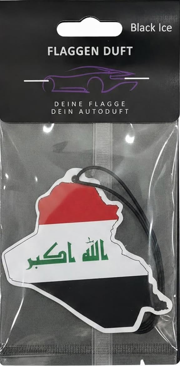 Flaggen Duft Auto Lufterfrischer, Black Ice, IRAK
