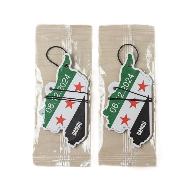 Syrien Flaggen-Duftbaum (4er-Pack) – Premium Auto-Lufterfrischer BAMBU + NEW CAR