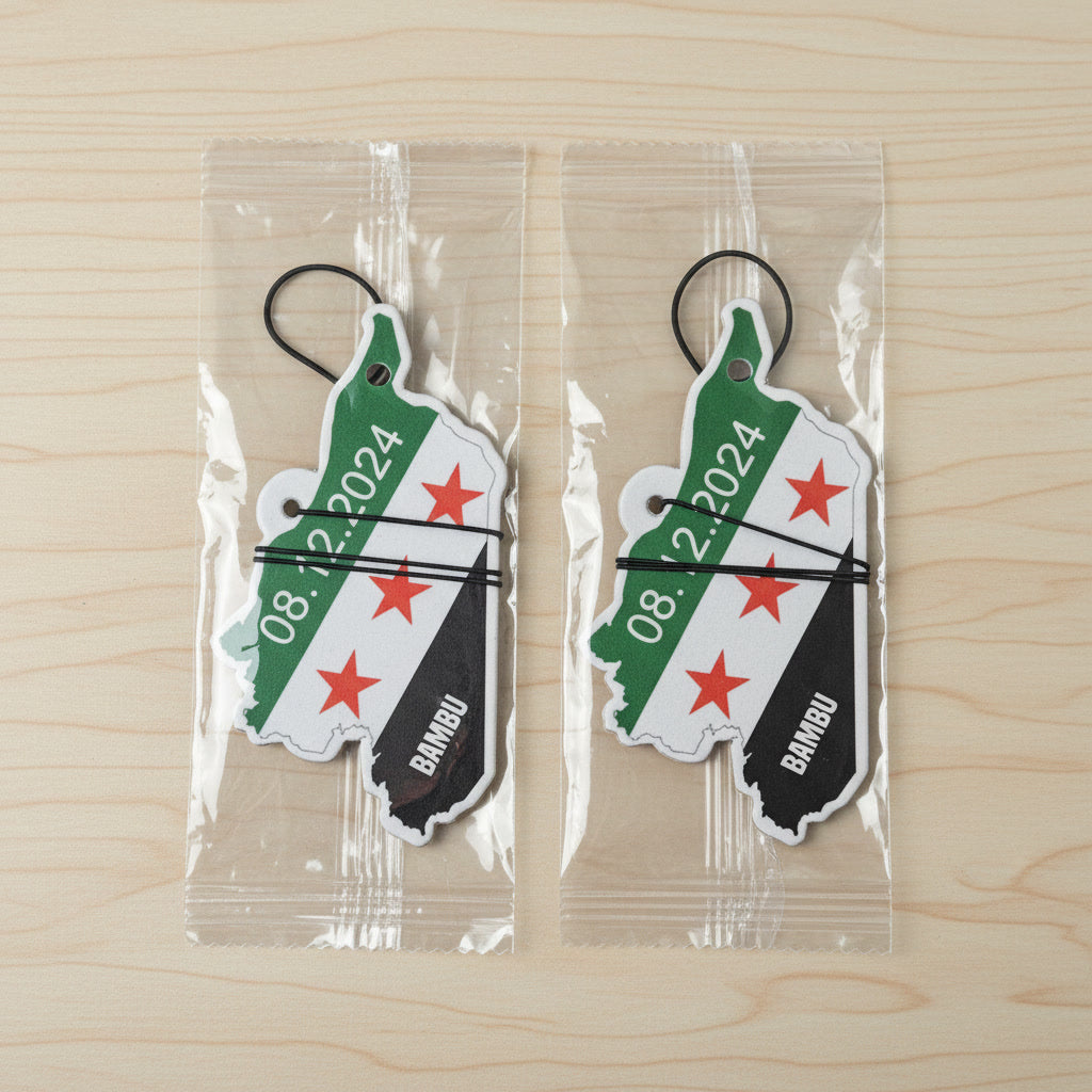 Syrien Flaggen-Duftbaum (2er-Pack) – Premium Auto-Lufterfrischer New Car oder Bambu
